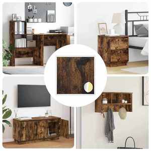 vidaXL Copertă autocolantă pentru șuruburi 12 pcs Stejar fumuriu imagine