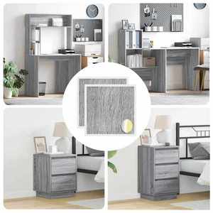 vidaXL Copertă autocolantă pentru șuruburi 2 pcs Gri Sonoma imagine