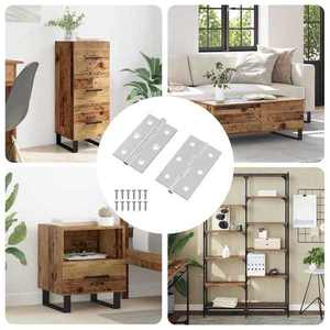 vidaXL Hinge Simplu 2 pcs Argintiu 58 x 35 x 1 mm Oțel imagine