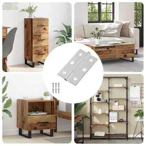 vidaXL Hinge Simplu 12 pcs Argintiu 58 x 35 x 1 mm Oțel imagine