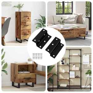 vidaXL Hinge 2 pcs Negru 38 x 17 x 60 mm Fier imagine