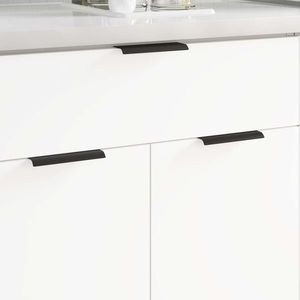 vidaXL Mânere 12 pcs Negru 120 x 39.6 x 17 mm Aluminiu imagine