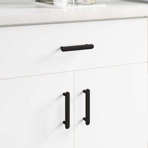 vidaXL Mâner pentru Dulap 2 pcs Negru 121 x 16.6 x 28.3 mm Fier imagine