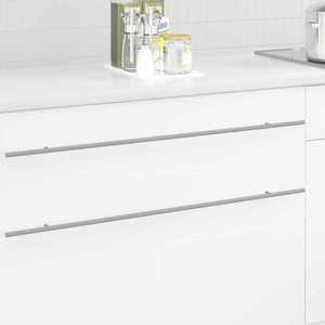 vidaXL Mâner pentru Dulap 2 pcs Argintiu 0 Oţel inoxidabil imagine