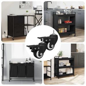 vidaXL Roți 2 pcs Negru M6 x 1.5 mm Fier și nylon imagine