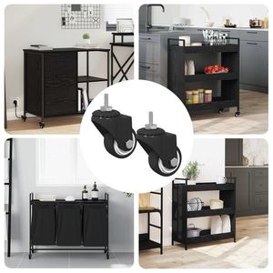 vidaXL Roată pivotantă 2 pcs Negru M6 mm Fier și nylon imagine