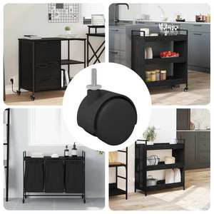 vidaXL Roată 12 pcs Negru și argintiu 37, 8 x 40 mm Fier și PP imagine