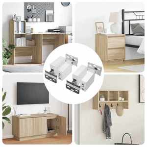 vidaXL Suport de suspendare pentru cabinet 2 pcs Alb 70 x 46 x 19 mm imagine