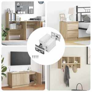 vidaXL Suport de suspendare pentru cabinet 12 pcs Alb 70 x 46 x 19 mm imagine