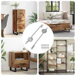 vidaXL Hingă cu suport pentru capac 2 pcs Argintiu 194 x 36 x 18 mm imagine