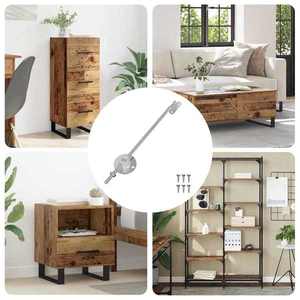 vidaXL Hingă cu suport pentru capac 12 pcs Argintiu 194 x 36 x 18 mm imagine