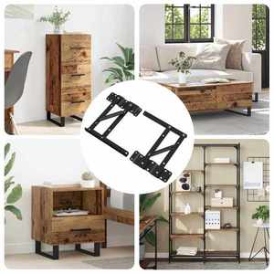 vidaXL Mecanism de ridicare pentru pat 12 pcs Negru 34 x 9.5 x 4 mm imagine