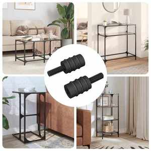 vidaXL Șurub Standoff 2 pcs Negru M4 Cauciuc și Oțel imagine