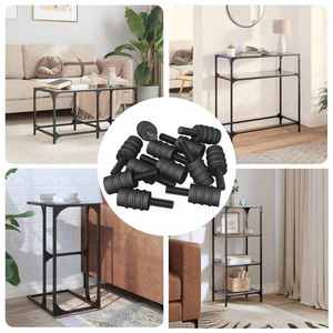 vidaXL Șurub Standoff 12 pcs Negru M4 Cauciuc și Oțel imagine