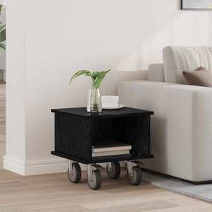 vidaXL Support TV Stejar Negru 37 x 35 x 35 cm Lemn compozit imagine