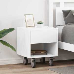 vidaXL Noptieră 2 pcs Alb 40, 5 x 40 x 48 cm Lemn compozit imagine