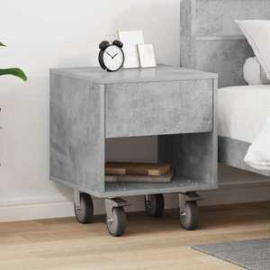 vidaXL Noptieră Gri din beton 40, 5 x 40 x 48 cm Lemn compozit imagine