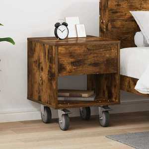 vidaXL Noptieră Stejar fumuriu 40, 5 x 40 x 48 cm Lemn compozit imagine