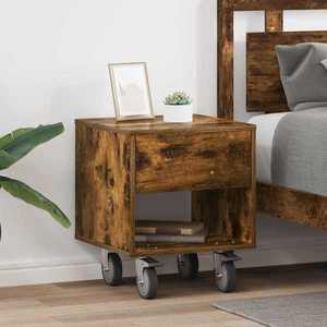 vidaXL Noptieră 2 pcs Stejar fumuriu 40, 5 x 40 x 48 cm Lemn compozit imagine