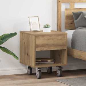 vidaXL Noptieră 2 pcs Stejar Artizanal 40, 5 x 40 x 48 cm Lemn compozit imagine