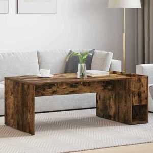 vidaXL Masă de cafea Stejar fumuriu 101, 5 x 50 x 37 cm Lemn compozit imagine