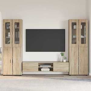 vidaXL Set comodă TV cu sertar cu raft Stejar Sonoma Lemn compozit imagine