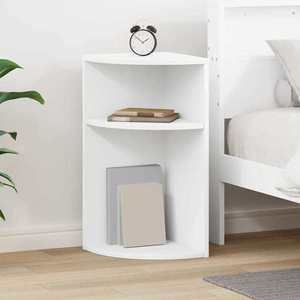 vidaXL Masă laterală Alb 29, 6 x 29, 6 x 60 cm Lemn compozit imagine