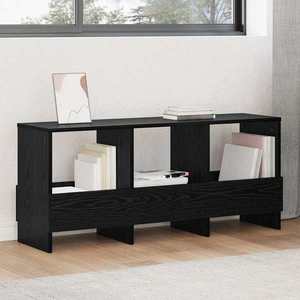 vidaXL Raft pentru reviste Stejar Negru 102 x 30 x 45 cm imagine