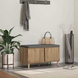 vidaXL Bancă pentru hol cu pernă Stejar Artizanal 60 x 38 x 46 cm imagine