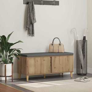 vidaXL Bancă pentru hol cu pernă Stejar Artizanal 60 x 38 x 46 cm imagine