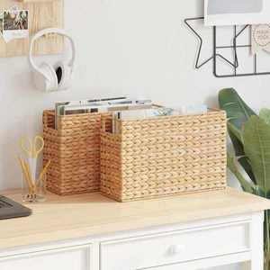 vidaXL Coșuri pentru reviste 2 pcs natural 39 x 14 x 25 cm imagine