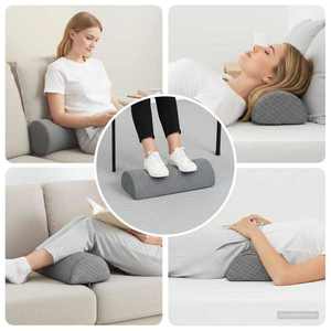 vidaXL Perna pentru Picioare Geometric Gri imagine