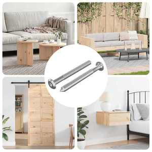 vidaXL Șuruburi pentru mobilă 2 pcs Argintiu M6 x 60 mm Oțel imagine