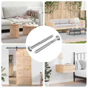 vidaXL Șuruburi pentru mobilă 2 pcs Argintiu M6 x 85 mm Oțel imagine