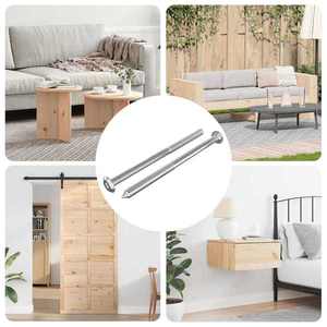 vidaXL Șuruburi pentru mobilă 2 pcs Argintiu M6 x 100 mm Oțel imagine