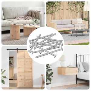 vidaXL Șuruburi pentru mobilă 1000 pcs Argintiu Oțel imagine