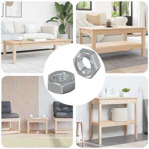 vidaXL Piulițe hexagonale 2 pcs Argintiu m8 Fier imagine