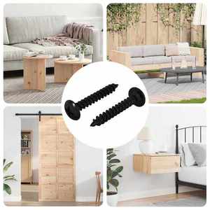 vidaXL Cuie Auto-filetante 2 pcs Negru 4 x 25 mm Oțel imagine