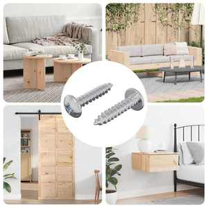 vidaXL Șuruburi din Lemn 2 pcs Argintiu M4 x 20 mm Oțel imagine