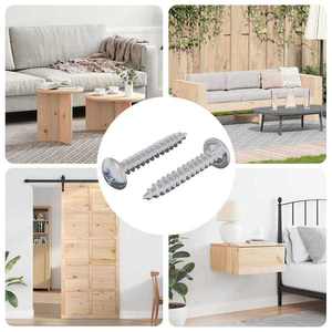 vidaXL Șuruburi din Lemn 2 pcs Argintiu M4 x 25 mm Oțel imagine