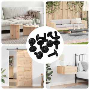 vidaXL Șuruburi cu manșon 12 pcs Negru 9, 8 x 13 mm Fier imagine