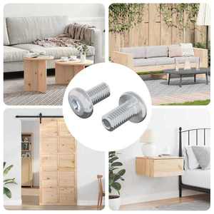 vidaXL Șurub de blocare Simplu 2 pcs Argintiu M6 x 12 mm Oțel imagine