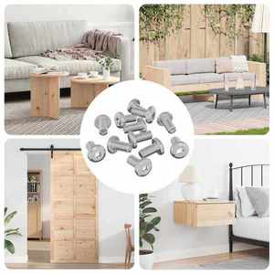 vidaXL Șurub de blocare Simplu 12 pcs Argintiu M6 x 12 mm Oțel imagine