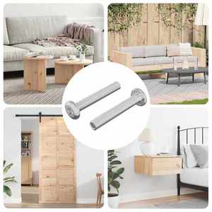 vidaXL Șurub de blocare Simplu 2 pcs Argintiu M6 x 35 mm Oțel imagine