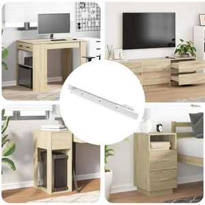 vidaXL Glisieră de sertar 12 pcs Alb 300 mm Oțel imagine