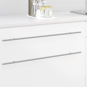 vidaXL Mâner pentru Dulap 2 pcs Argintiu 800 mm Oţel inoxidabil imagine