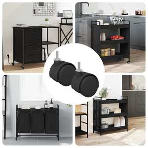 vidaXL Roți 2 pcs Negru 40, 1 x 40, 1 x 37, 8 mm PP și fier imagine