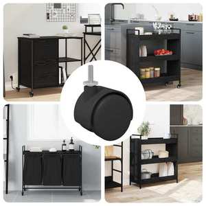 vidaXL Roți 12 pcs Negru 40, 1 x 40, 1 x 37, 8 mm PP și fier imagine