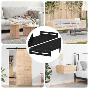 vidaXL Bracket de Colț 2 pcs Negru 138, 5 x 50, 5 x 16 mm Fier imagine