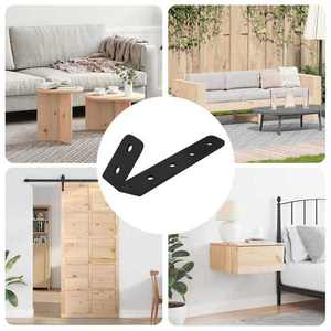 vidaXL Cârlige 12 pcs Negru M5 x 110 mm Fier imagine